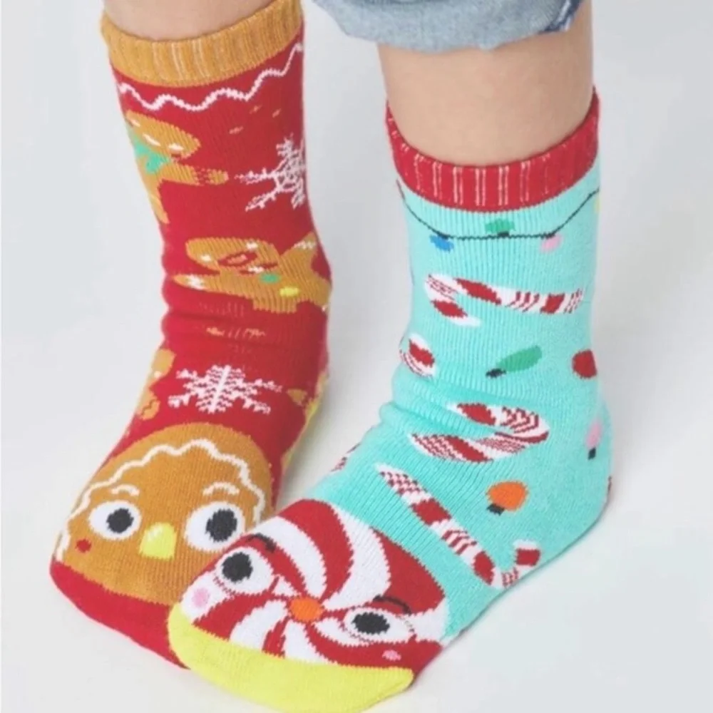 NWT PALS toddler Gingerbread and Candy Cane Festive Socks with grips - age 1-3